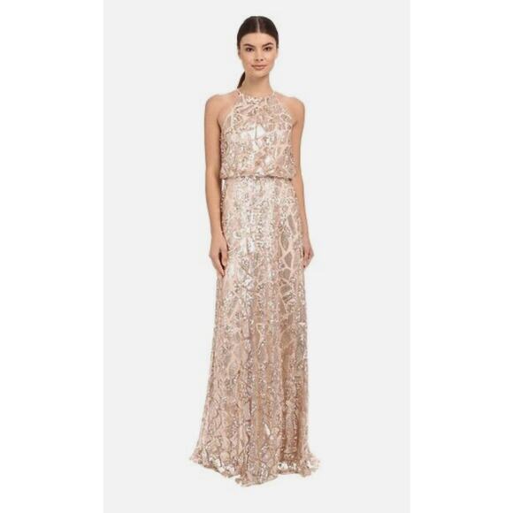 Donna Morgan Tiffany‎ Sequined Dress (COLOR - Rose Quartz - SIZE 10) - Picture 1 of 13
